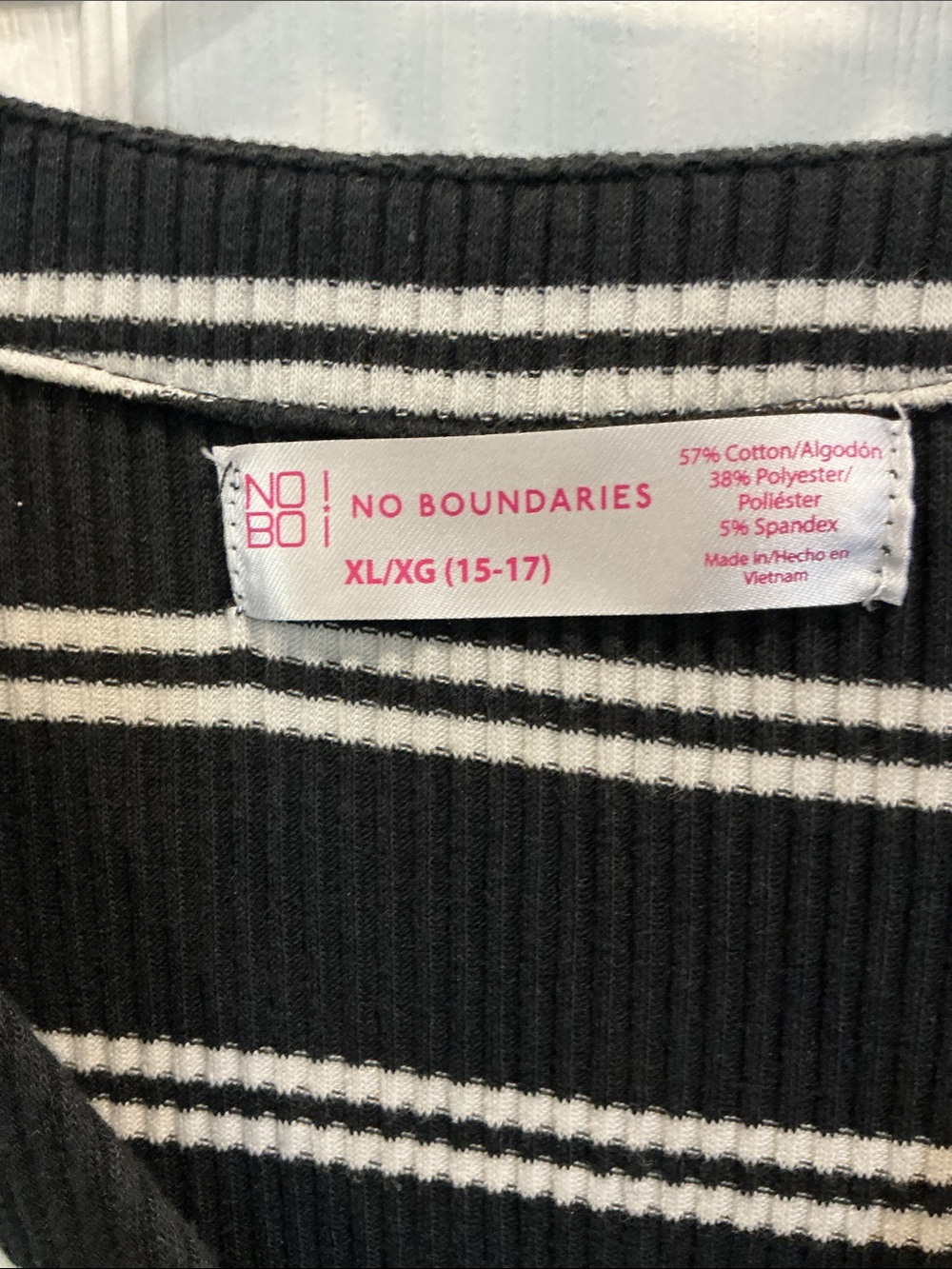 No Boundaries Black and White Striped Button-Down Top - Picture 5 of 6